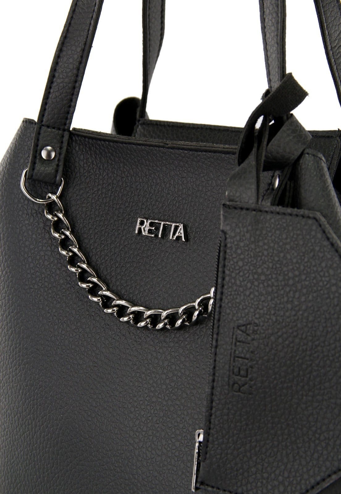 Vista 2 Bolsa Feminina Sacola Feminina Retta Retta Shoes preto