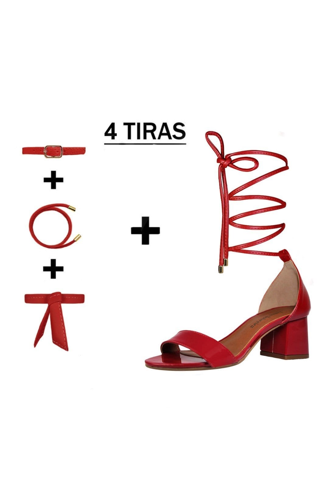 Sandália Troca Tira Salto Baixo Grosso Luiza Sobreira Verniz Mod. 4075-2