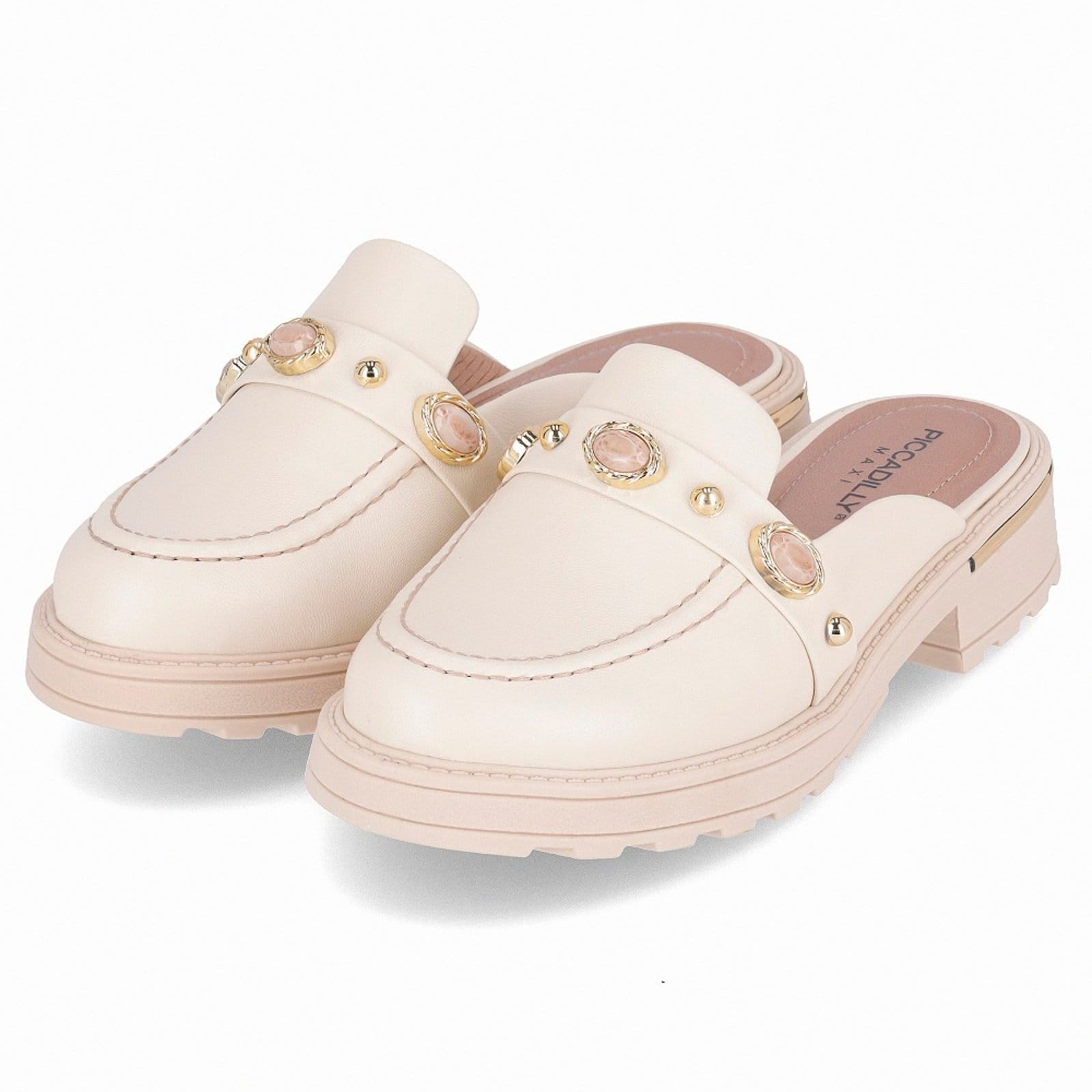 Vista 2 Mule Piccadilly Maxi 735041 Feminino - Off White Piccadilly off-white white