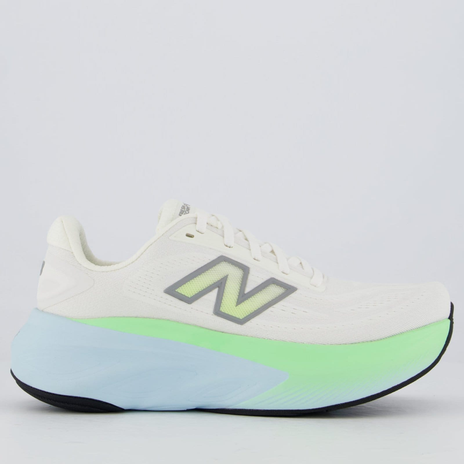 Tênis New Balance Fresh Foam X More V6 Feminino Off White e Verde