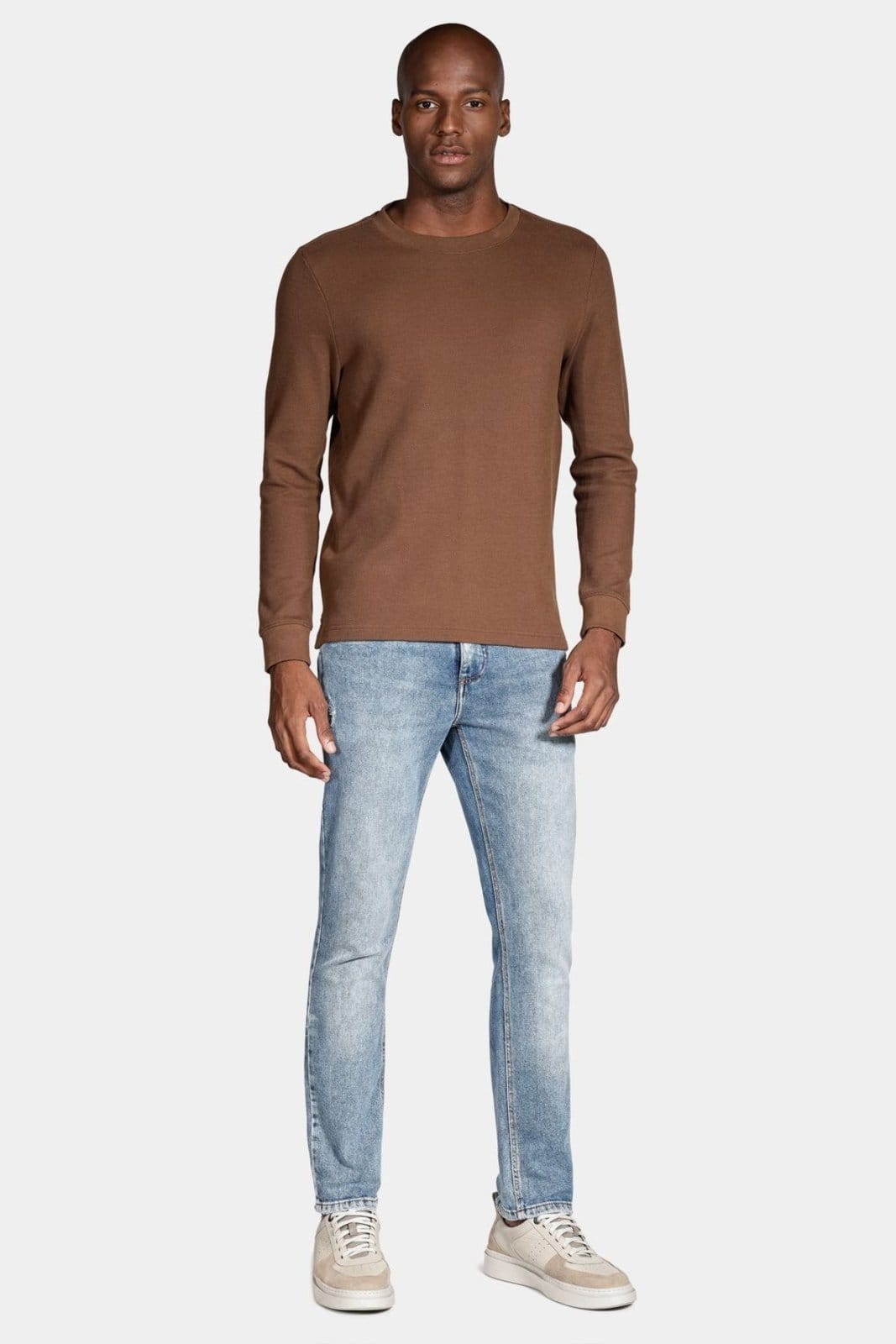 Vista 2 Camiseta Aramis Manga Longa Textura Café Aramis marrom