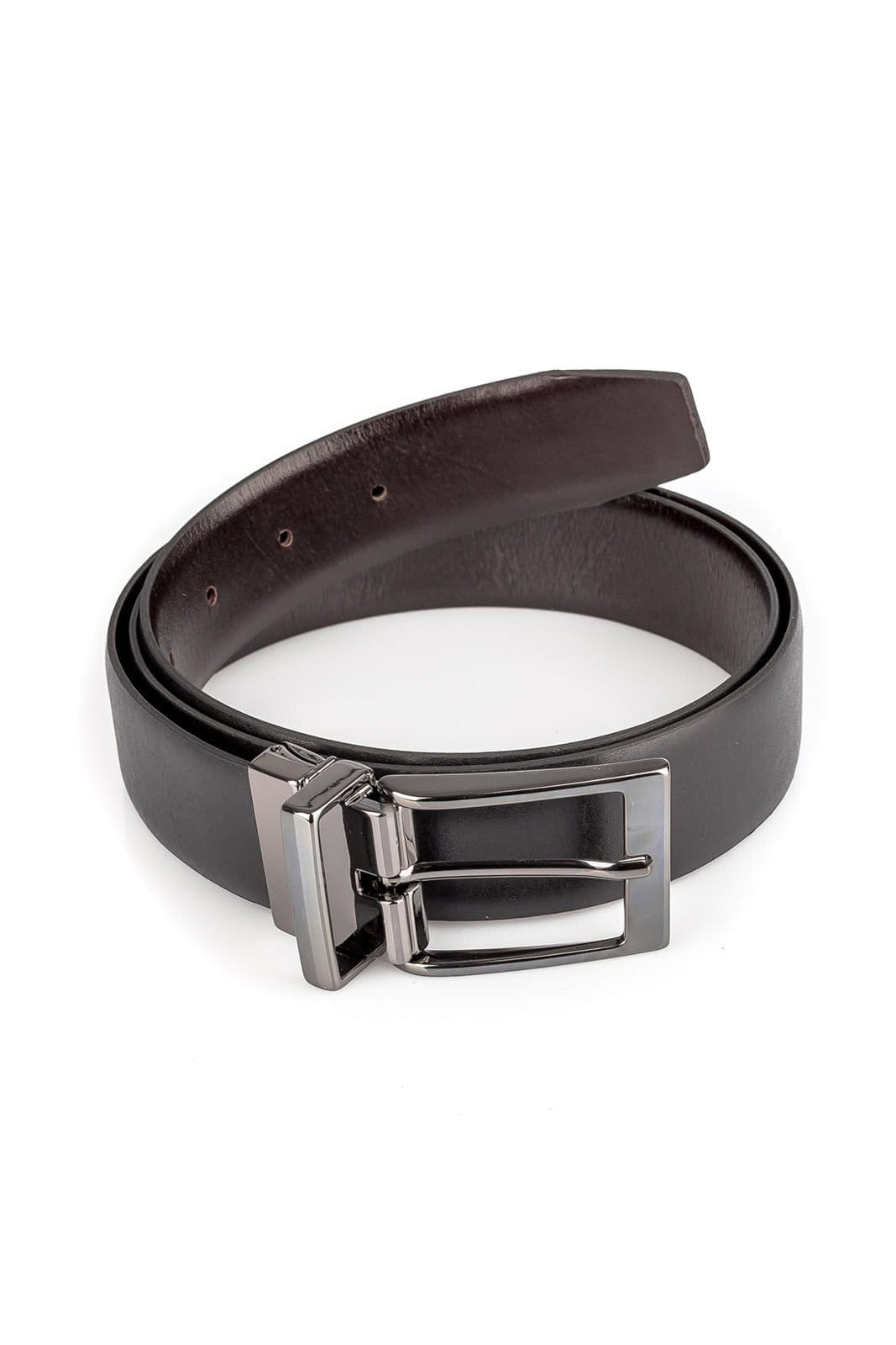 Cinto Vira Vento Masculino Reversível Em Couro Jonas Café - 2