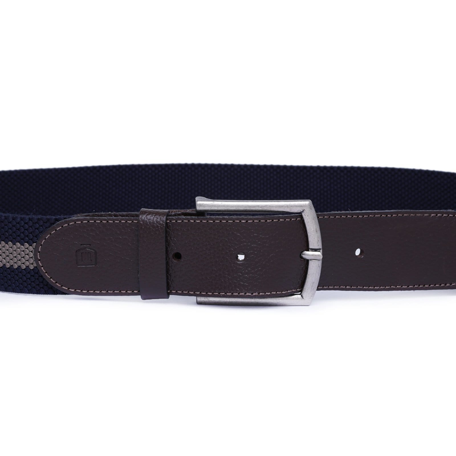 Vista 2 Cinto Flex Masculino em Elástico e Couro Malbork e Bege EL62_42AB Malbork azul