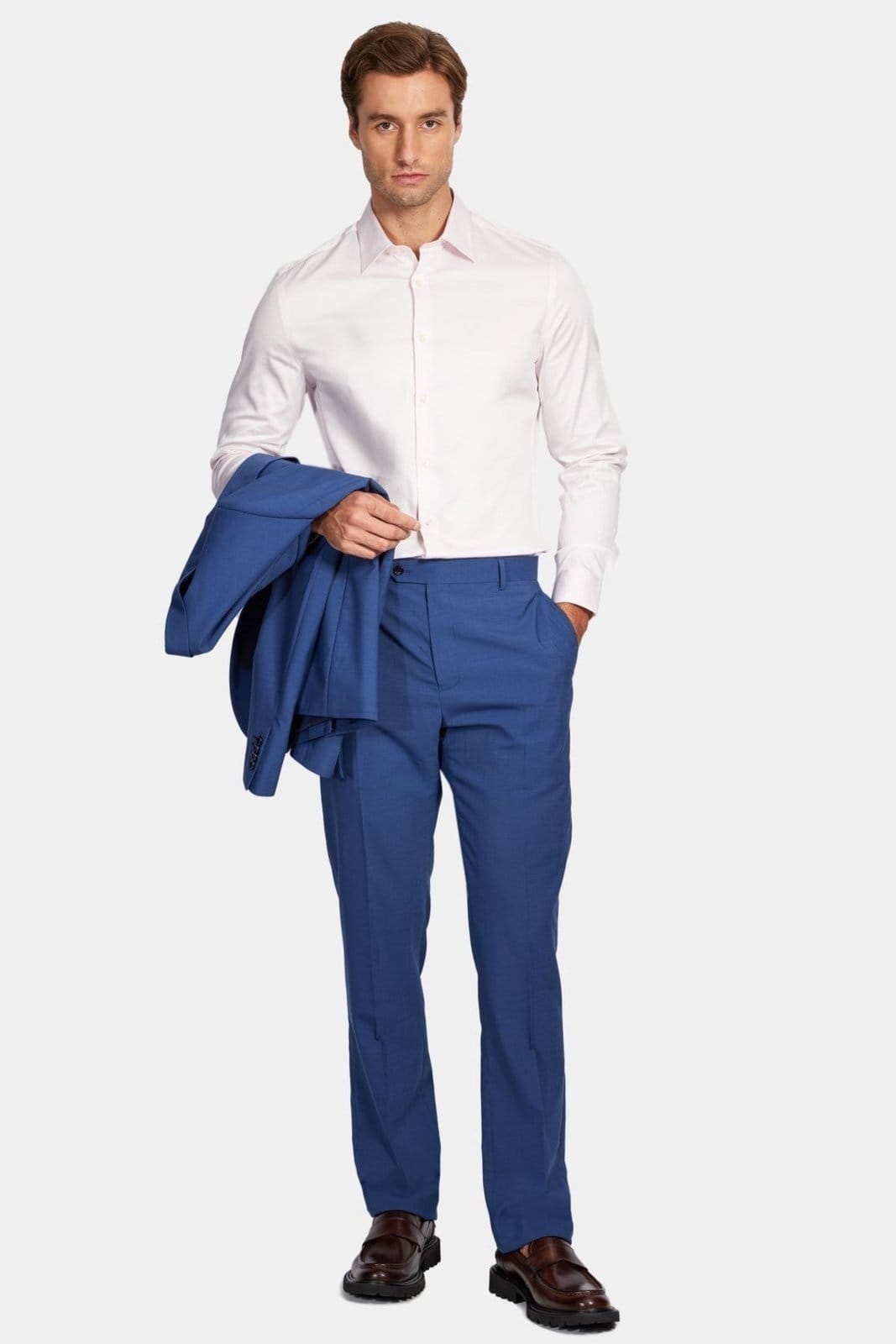 Vista 2 Camisa Aramis Manga Longa Social Algodão Egípcio Fio 60 Rosa Aramis incolor rosa