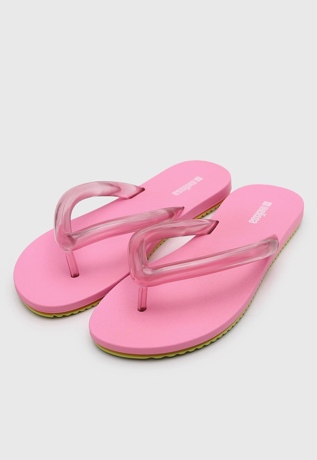 Vista 2 Chinelo Feminino Melissa Tiras Translúcidas Melissa marrom