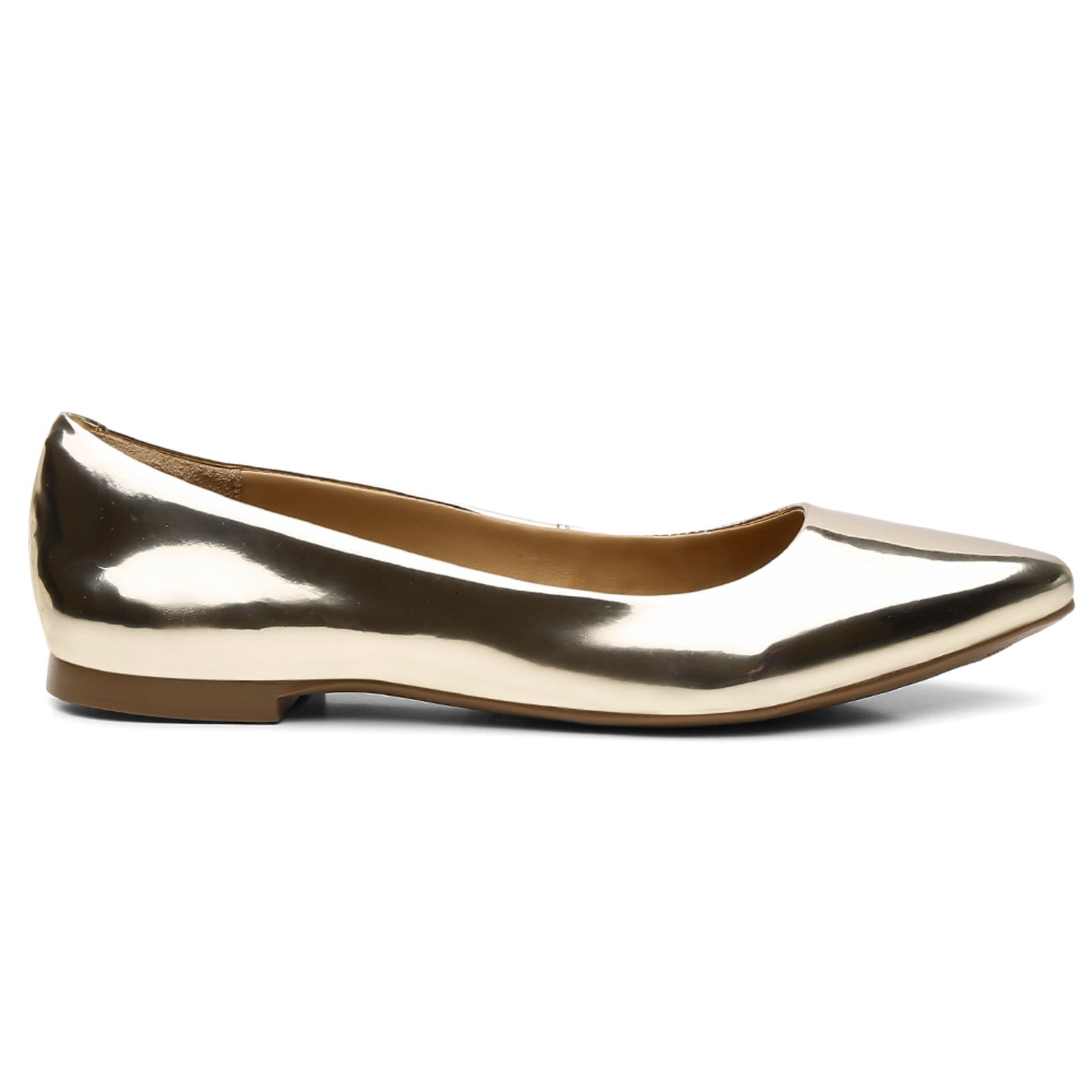 Vista 2 Sapatilha Bico Fino Casual Comfort Lisa Ouro Light Nine4 dourado