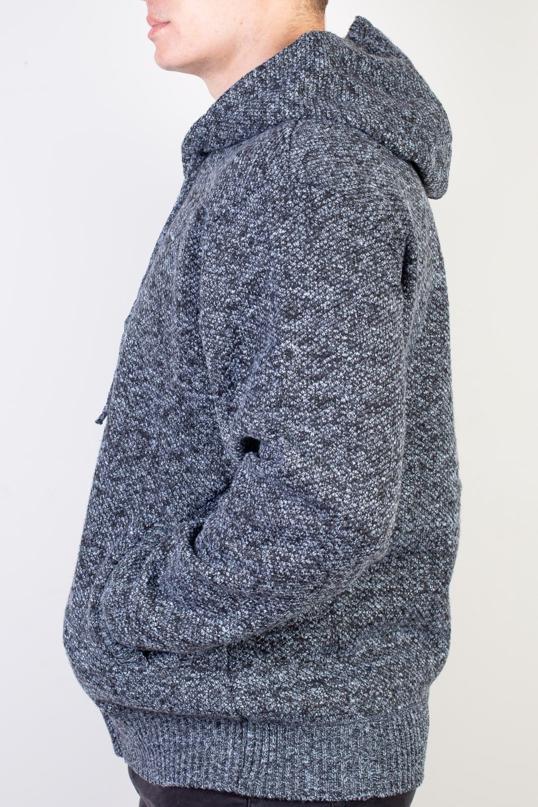 Vista 2 Jaqueta Enluaze de malha térmica masculina com capuz 90149 - Chumbo Enluaze azul