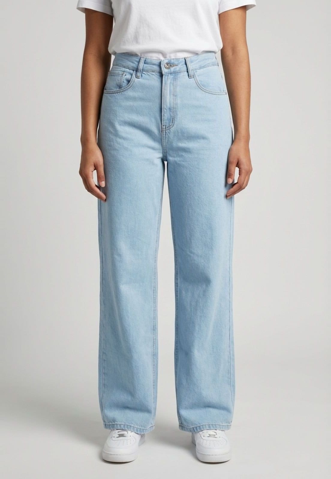 Calça Jeans Feminina Lez a Lez Wide Leg Lavagem Clara