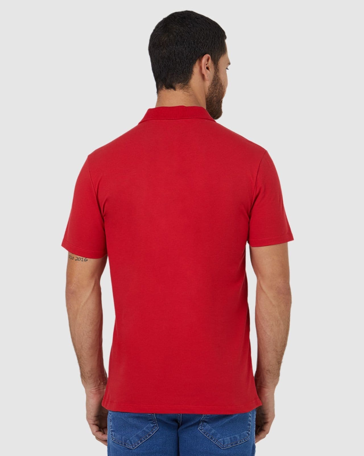 Vista 2 Camisa Polo Básica Masculina Gola Esporte Em Piquet Stretch Malwee vermelho