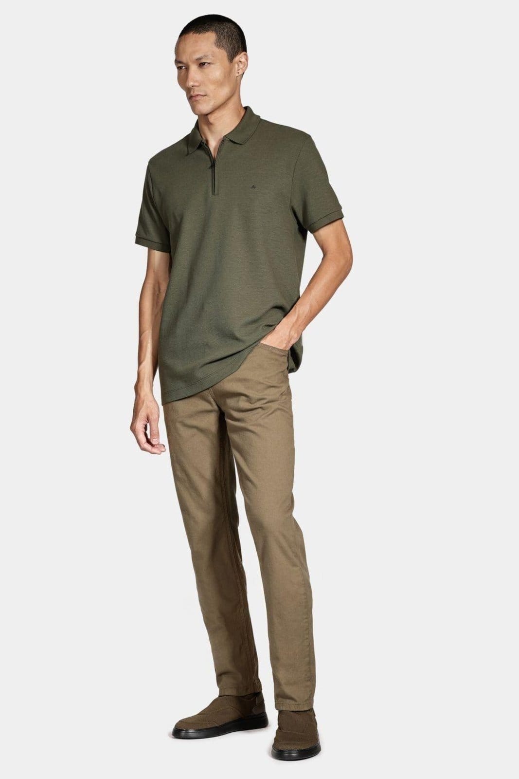 Vista 2 Calça Aramis Color Slim Canvas Militar Aramis verde