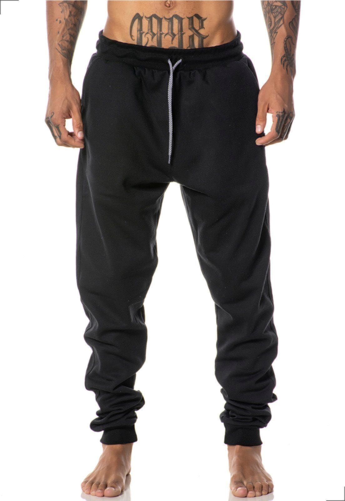 Calça Moletom Masculina Preta Jogger Cargo Conforto Modelo Esportivo Com Bolsos