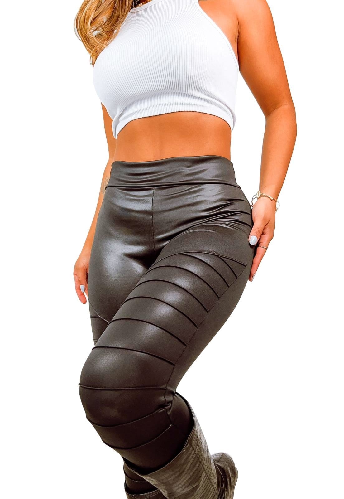 Vista 2 Calça YWC ind Legging Montaria Cirre Tratorada Brilho Cirre YWC ind preto