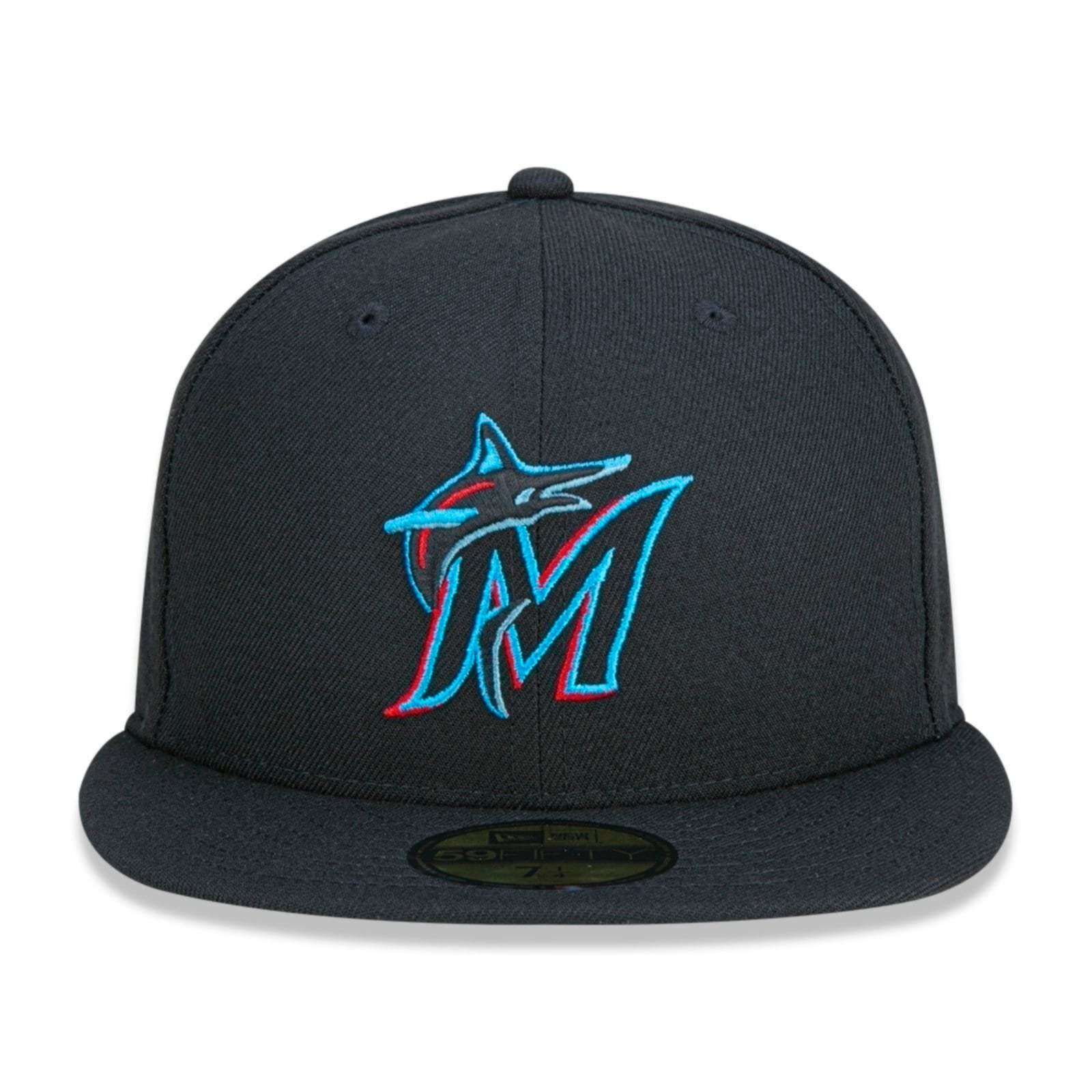 Vista 2 Boné New Era 59Fifty Miami Marlins Aba Reta Fitted new era preto