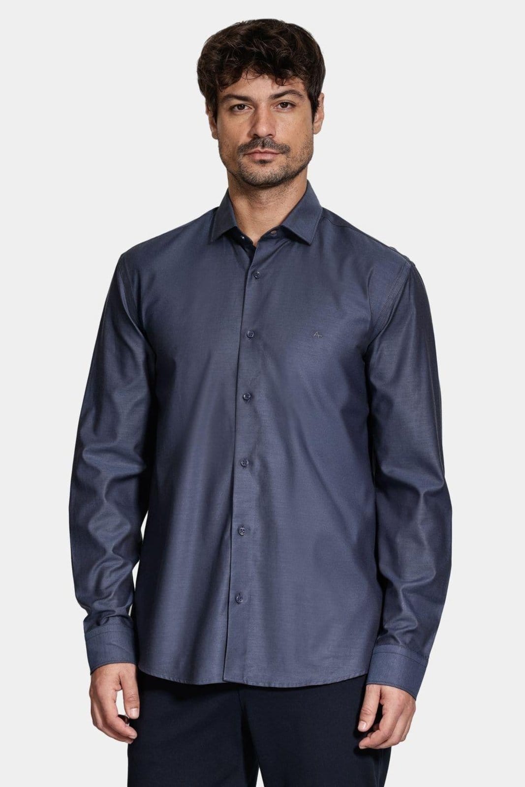 Camisa Aramis Slim Manga Longa Algodão Pima Marinho