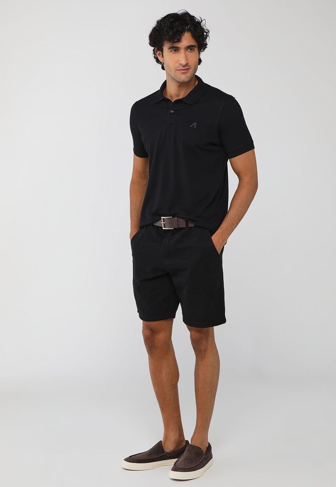 Vista 2 Camiseta Polo Masculina Aeropostale Logo Preta Aeropostale preto