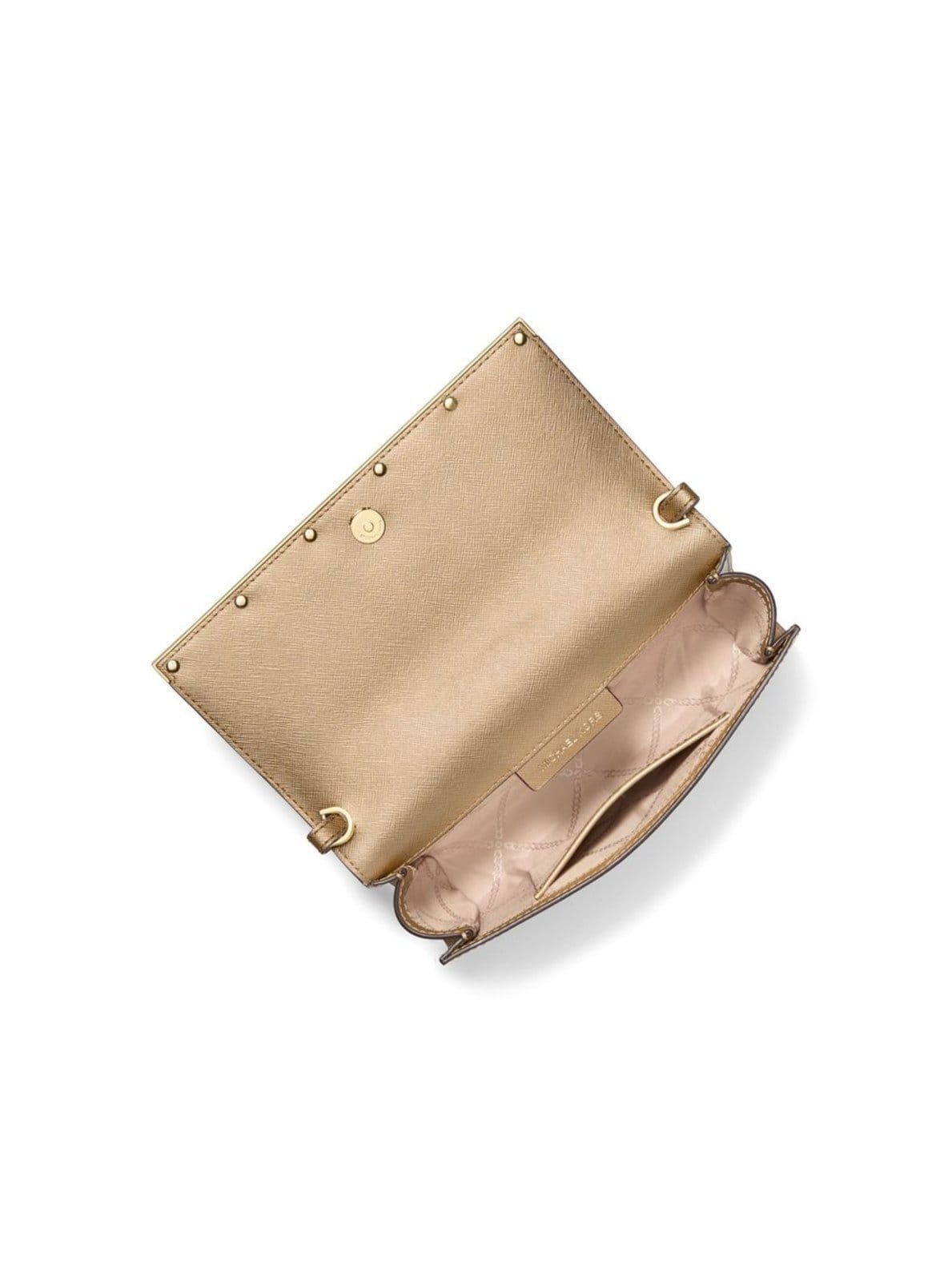 Vista 2 Bolsa Transversal Mona Média De Couro 30H3g8oc3m740 Michael Kors dourado