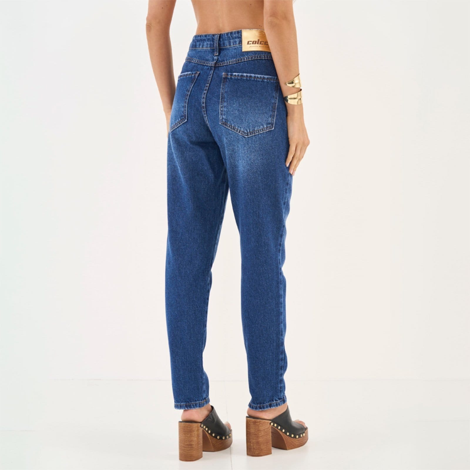 Vista 2 Calça Jeans Colcci Bruna Ou26 Feminino Colcci azul