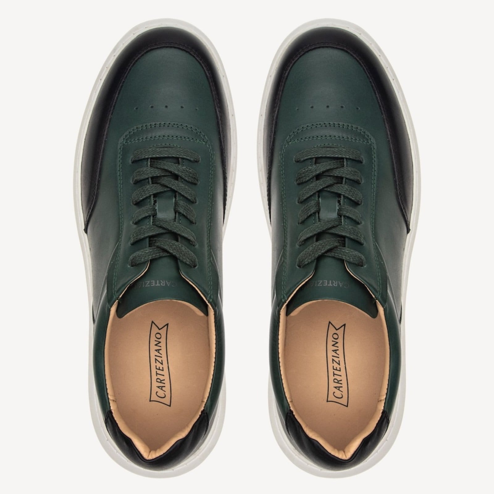 Vista 2 Tênis Masculino em Couro Marlin Verde Carteziano verde militar