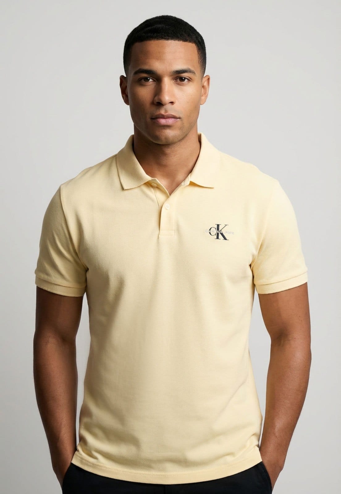 Polo Masculina Calvin Klein Jeans Logo Re Issue Amarela