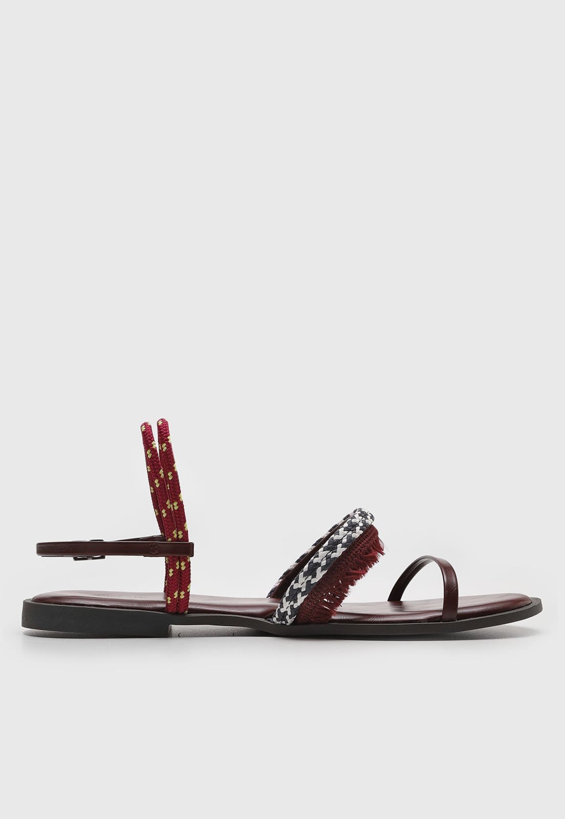 Vista 2 Rasteira Via Mia Franjas Via Mia marrom