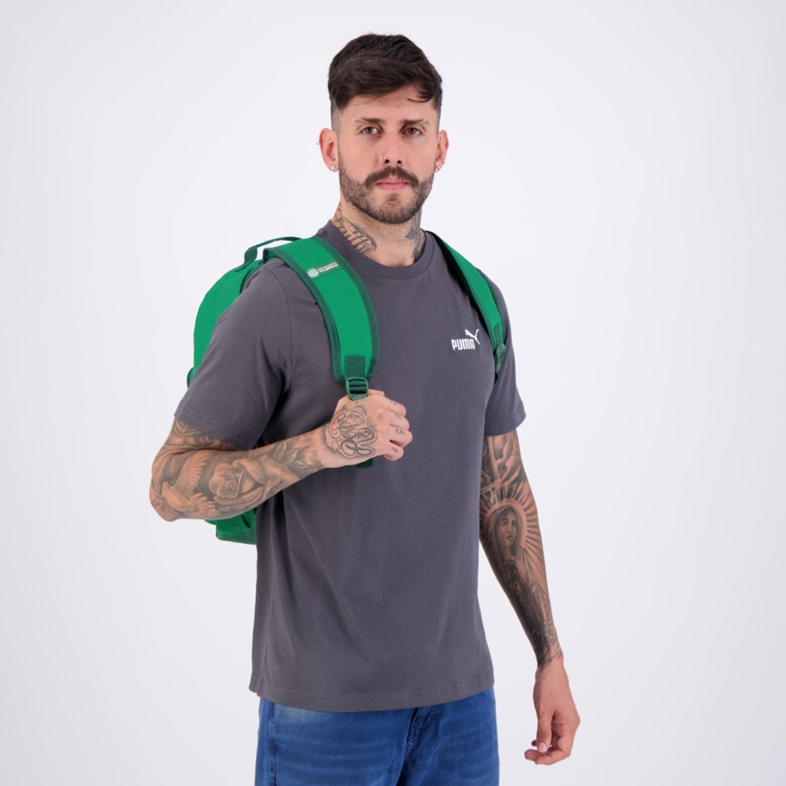Vista 2 Infantil - Mochila Palmeiras Esportiva e Branco Xeryus verde