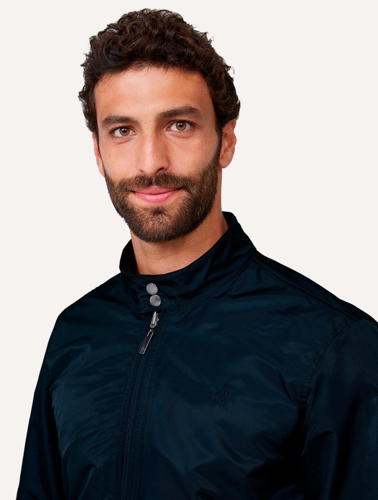 Vista 2 Jaqueta Dudalina Masculina Dupla Face Texturas Dudalina azul marinho