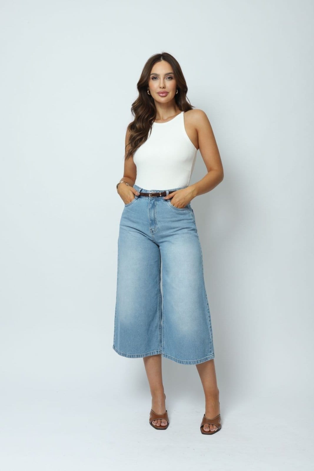 Calça Jeans Pantacourt 40