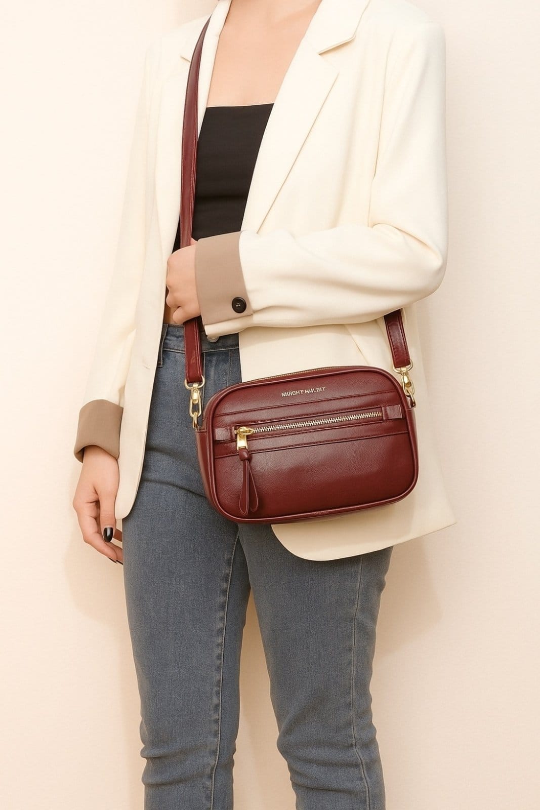 Bolsa Média Transversal D Bell Outlet Texturizada