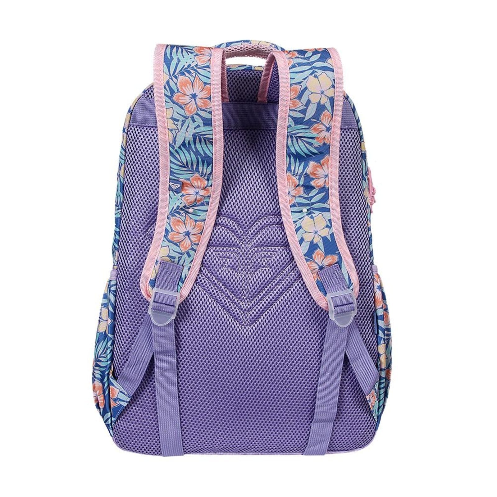 Vista 2 Mochila Esportiva Roxy Floral Dream c/ Rosa Roxy azul