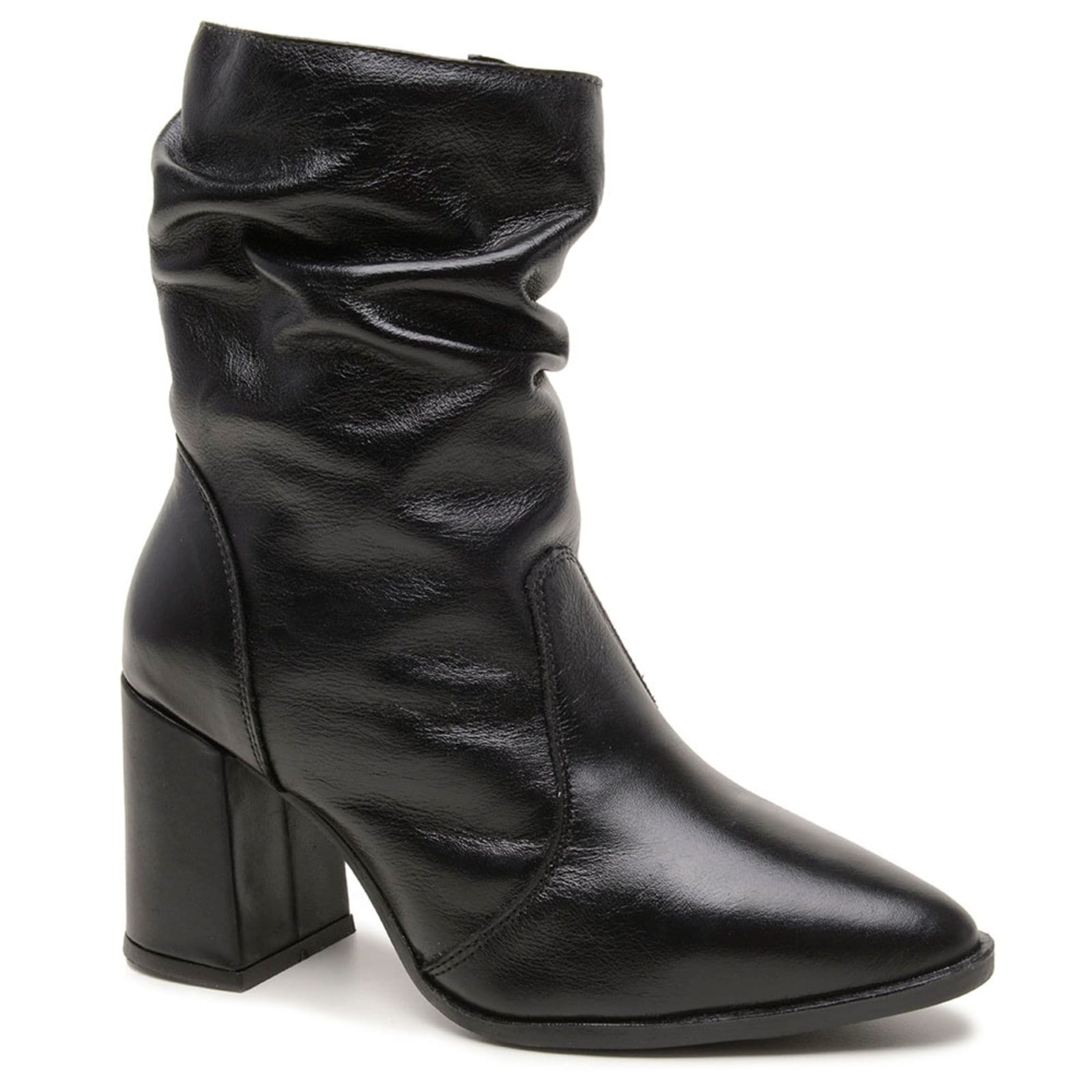 Bota Feminina em Couro Legítimo Elegante Linda Estilosa Moda 2025 Inverno Brilhante