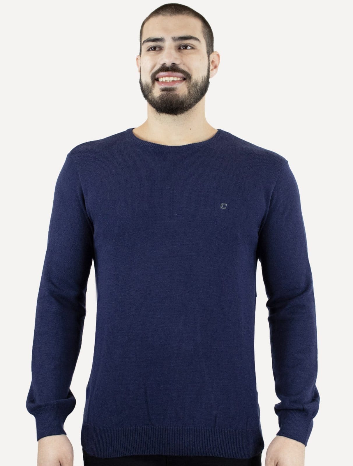 Suéter Colcci Masculino Tricot Crewneck Logo Escuro