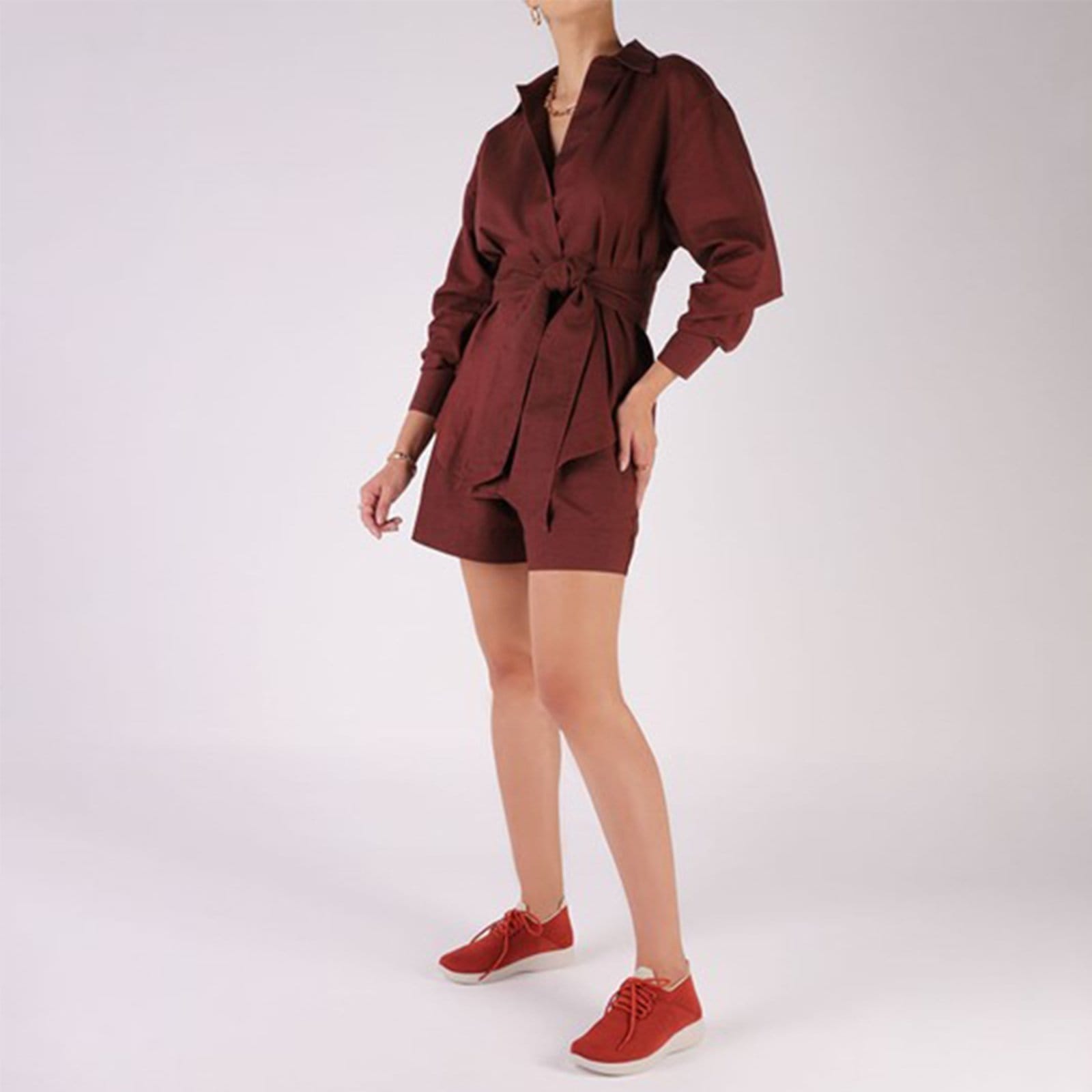 Vista 2 Tênis Tricot Cadarço Conforto Casual Usaflex Terracota Usaflex marrom