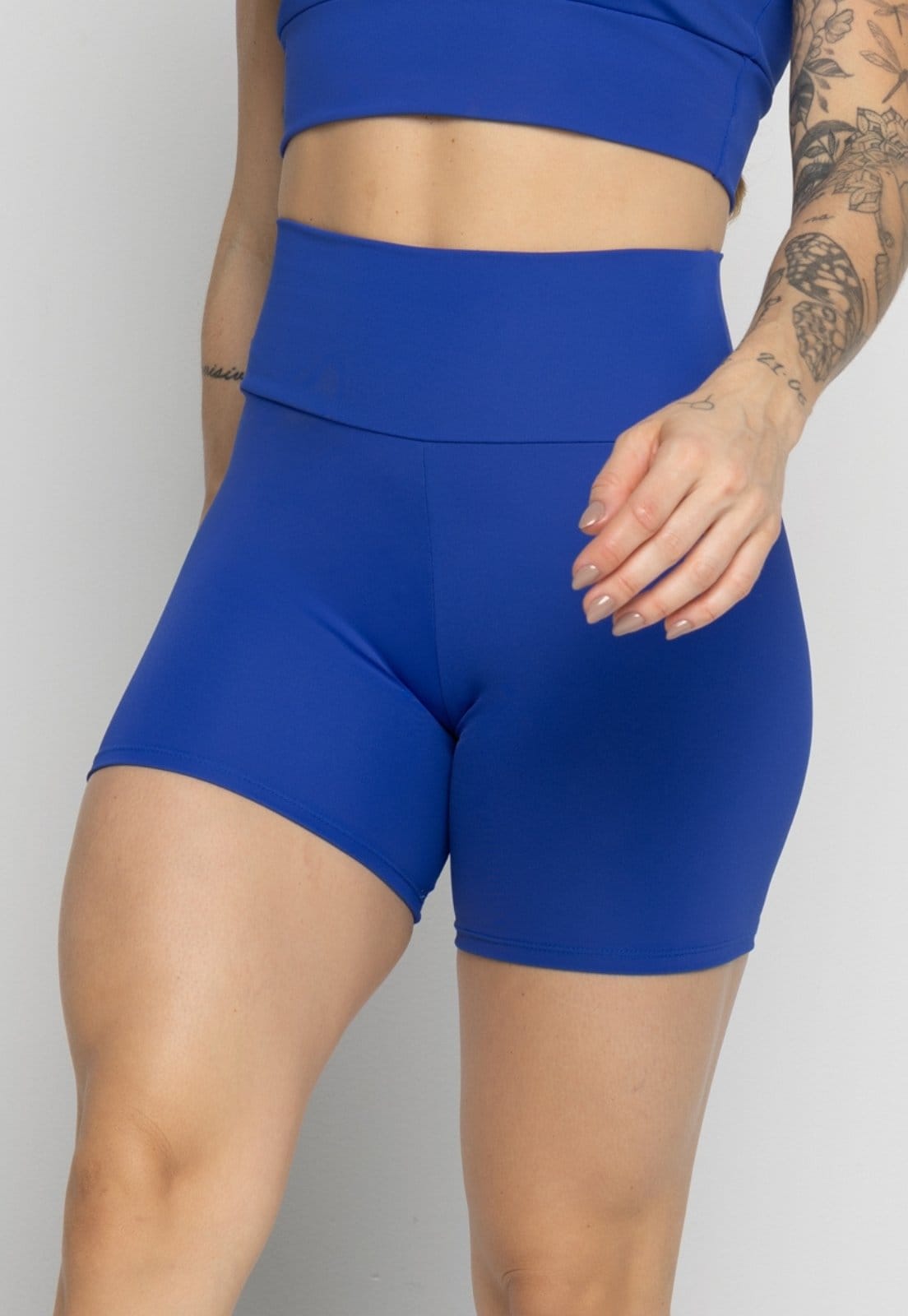 Vista 2 Short Fitness Vekyo Poliamida Feminino Suplex Liso Academia Royal VEKYO azul