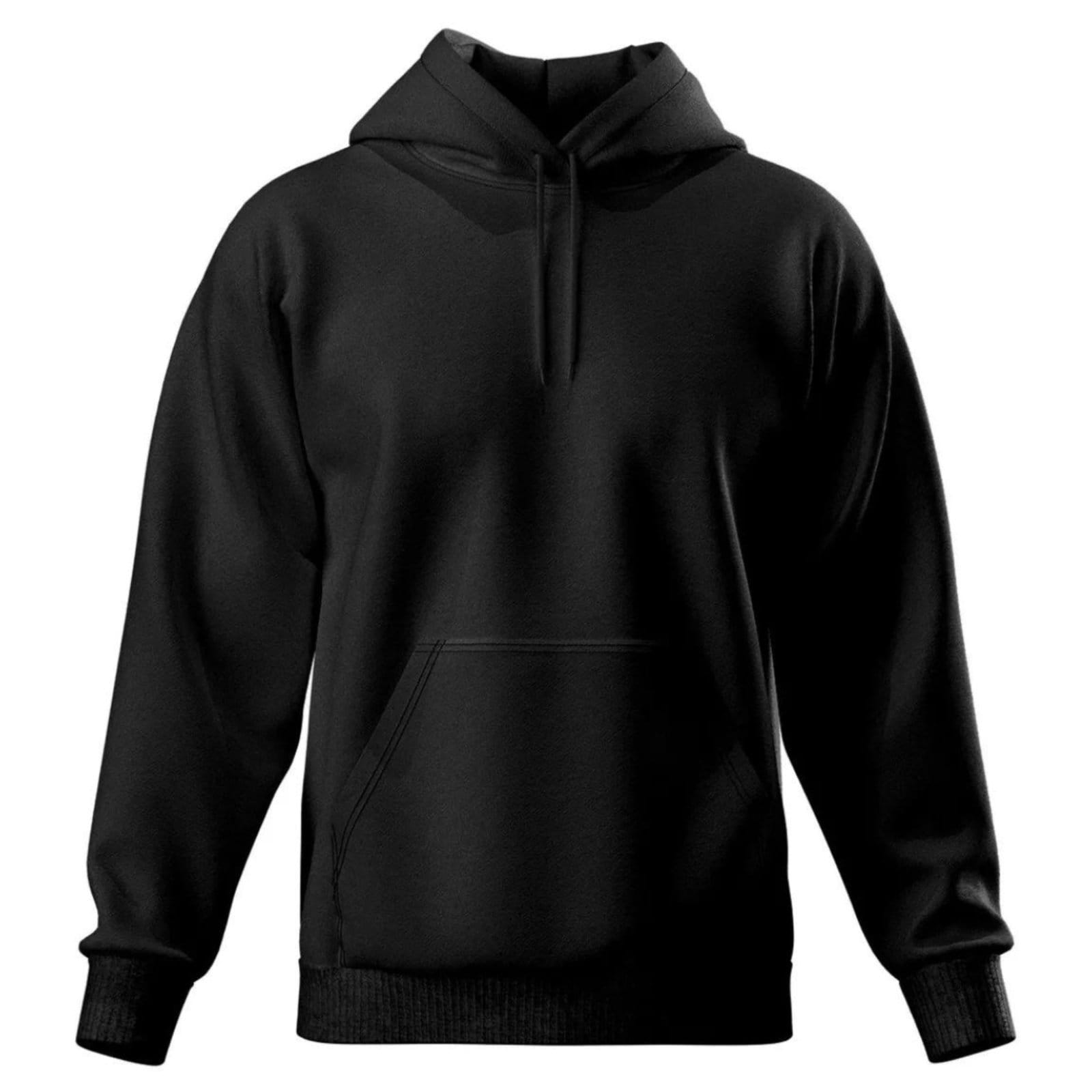 Vista 2 Kit 2 Blusa de Frio Moletom Liso Casaco Canguru Fechado Com Capuz Inverno Preto e Off White Relaxado off-white/preto white