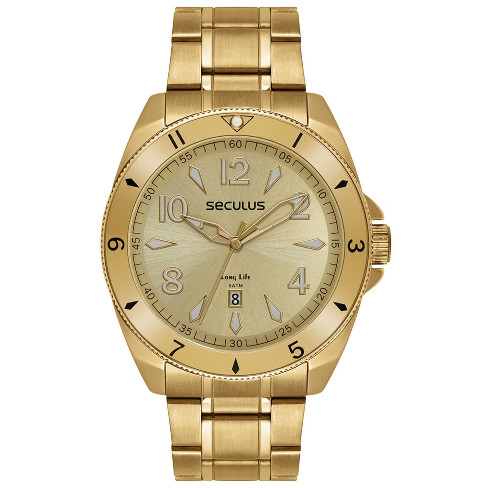 Relógio Masculino Aço Calendário