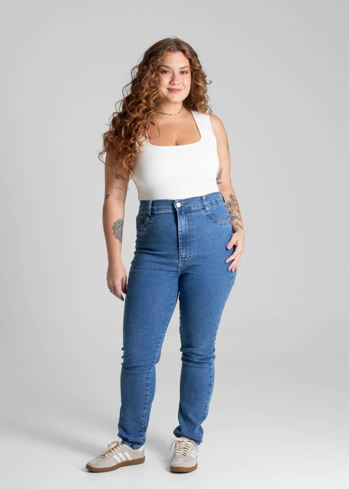 Vista 2 Calça Jeans Sawary Plus Size - 280945 Sawary azul