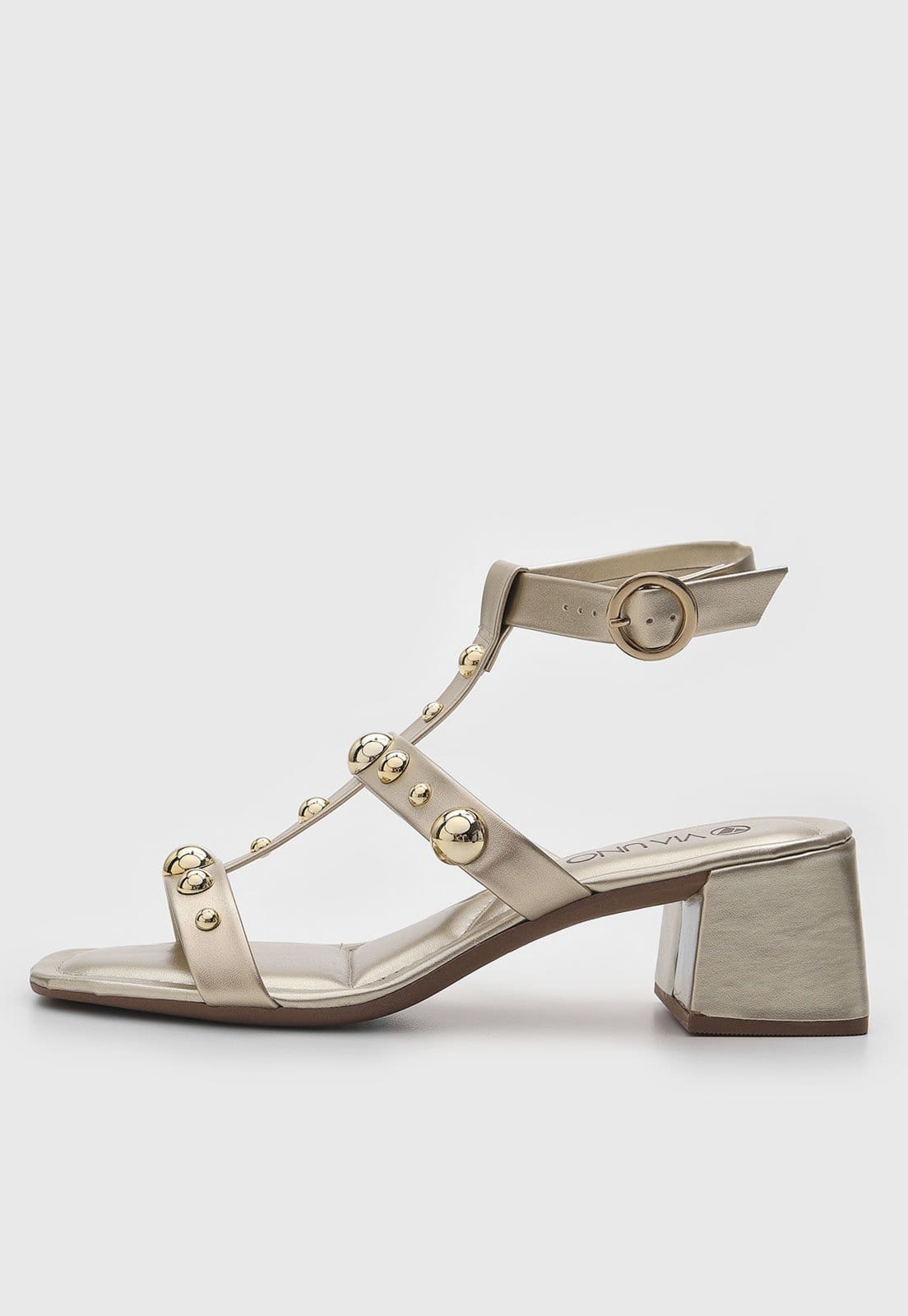 Vista principal Sandália Via Uno Tachas Dourada VIA UNO dourado