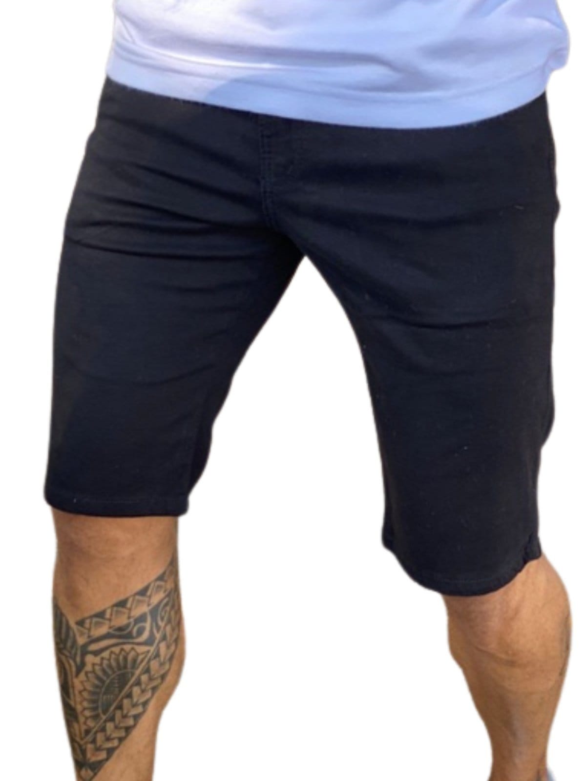 Vista 2 Bermuda Masculina Jeans Light de Sarja Preta JEANS LIGHT preto