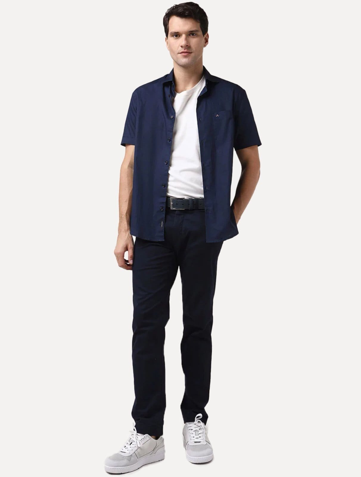 Camisa Aramis Masculina Manga Curta Tricoline Stretch Pocket