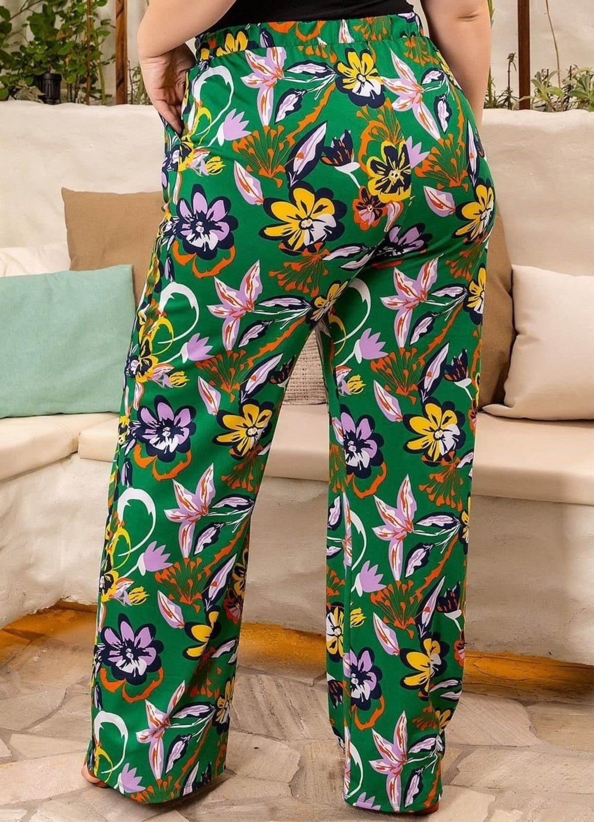 Vista 2 Calça Em Poliflex Floral Marguerite verde