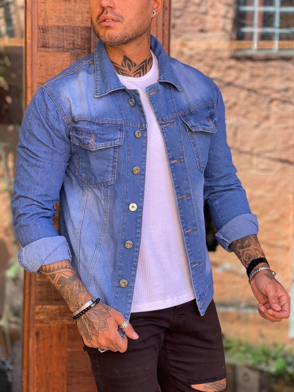 Vista 2 Jaqueta Masculina Alleppo Jeans Istambul Alleppo Jeans azul