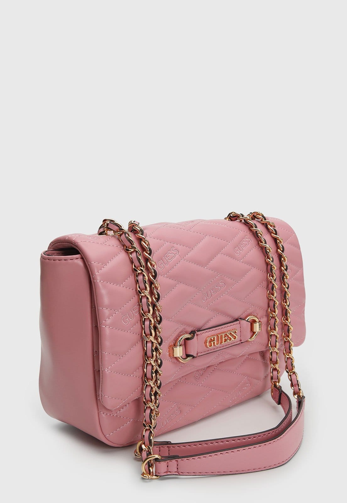 Vista 2 Bolsa Média Guess Matelassê Guess rosa