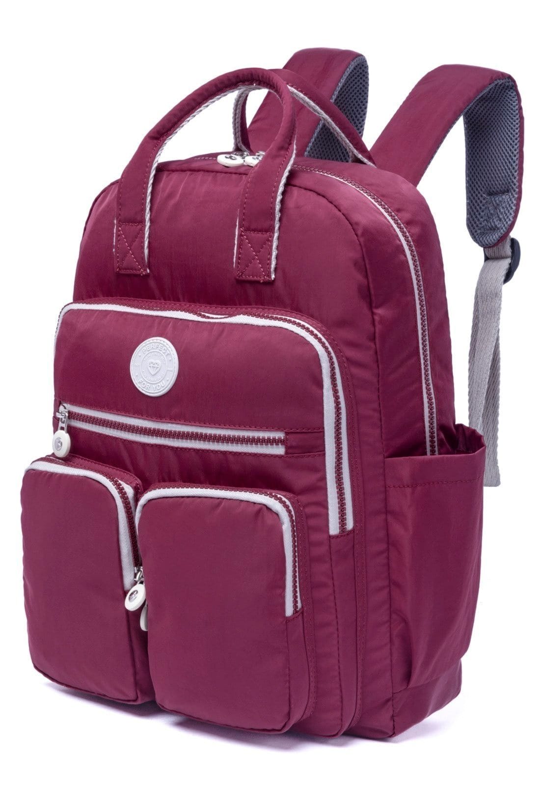 Vista 2 Mochila Feminina Escolar Trabalho Espaçosa Reforçada Perfect For You bordô