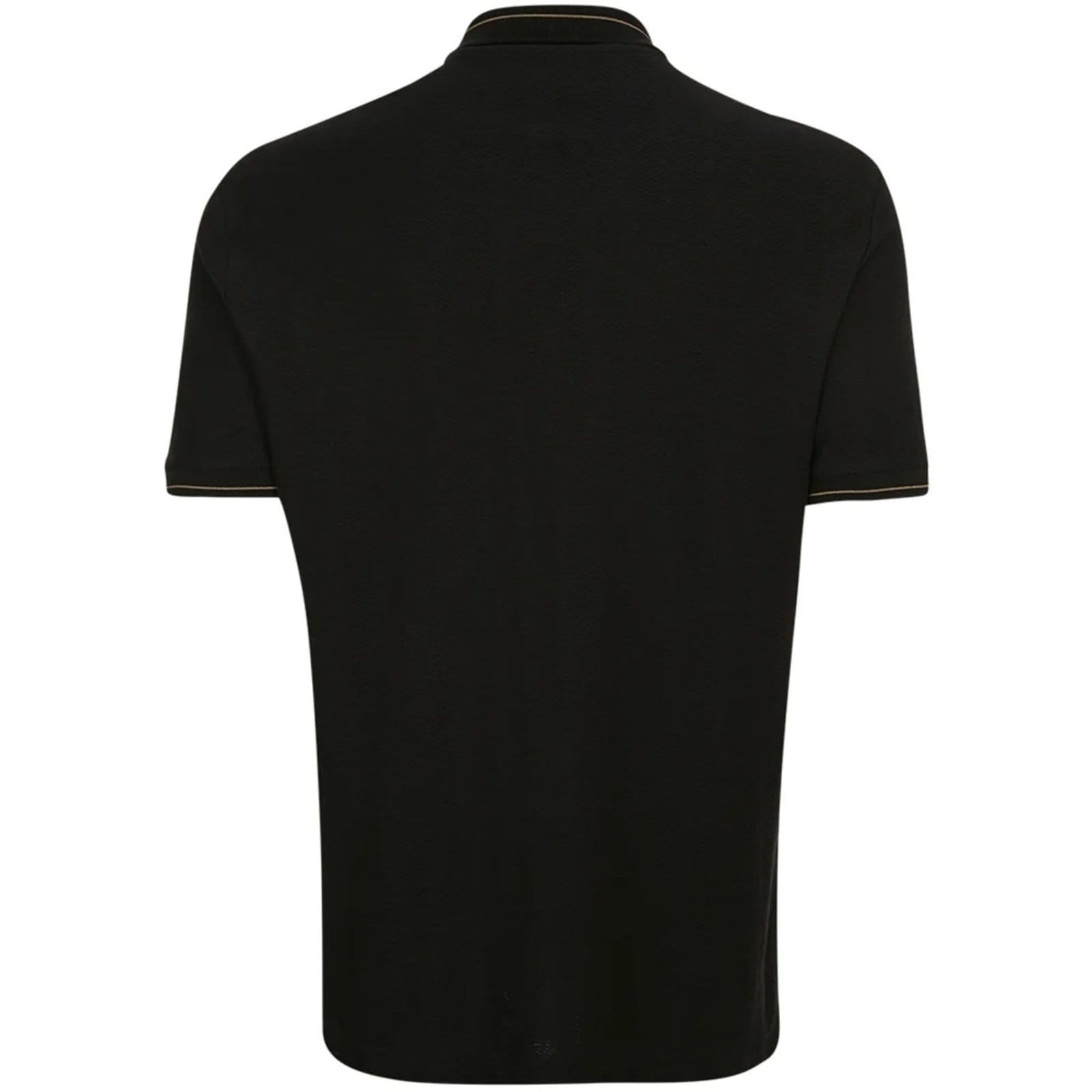Vista 2 Camisa Polo Individual Jacquard Slim In24 Masculino Individual preto