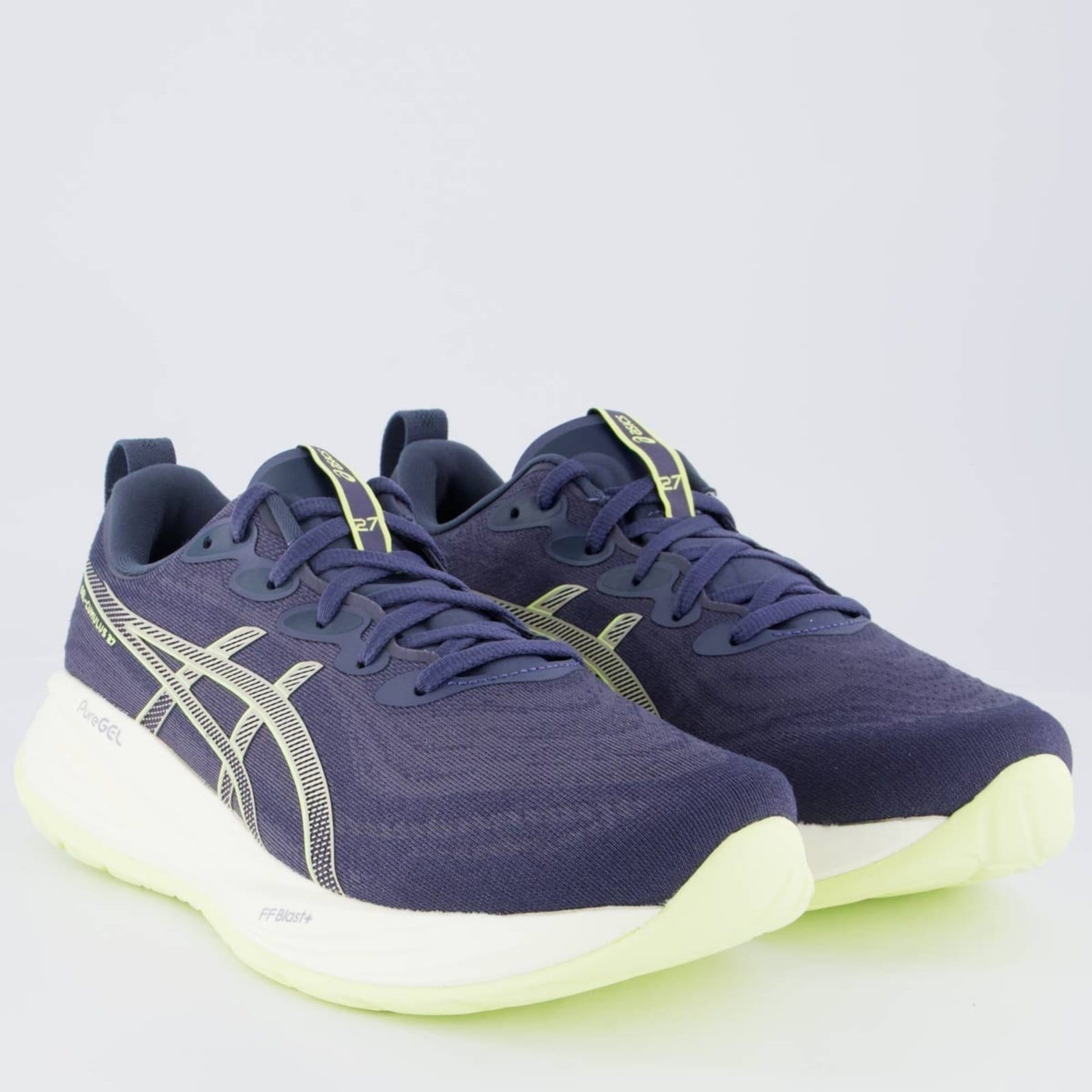 Vista 2 Tênis Asics Gel Cumulus 27 Cinza e Verde ASICS cinza verde
