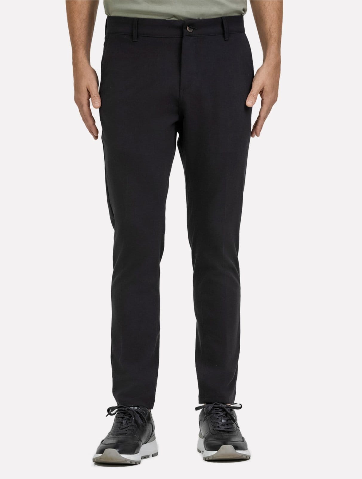 Calça K&J Black Slim Alfaiataria Elastano Preta