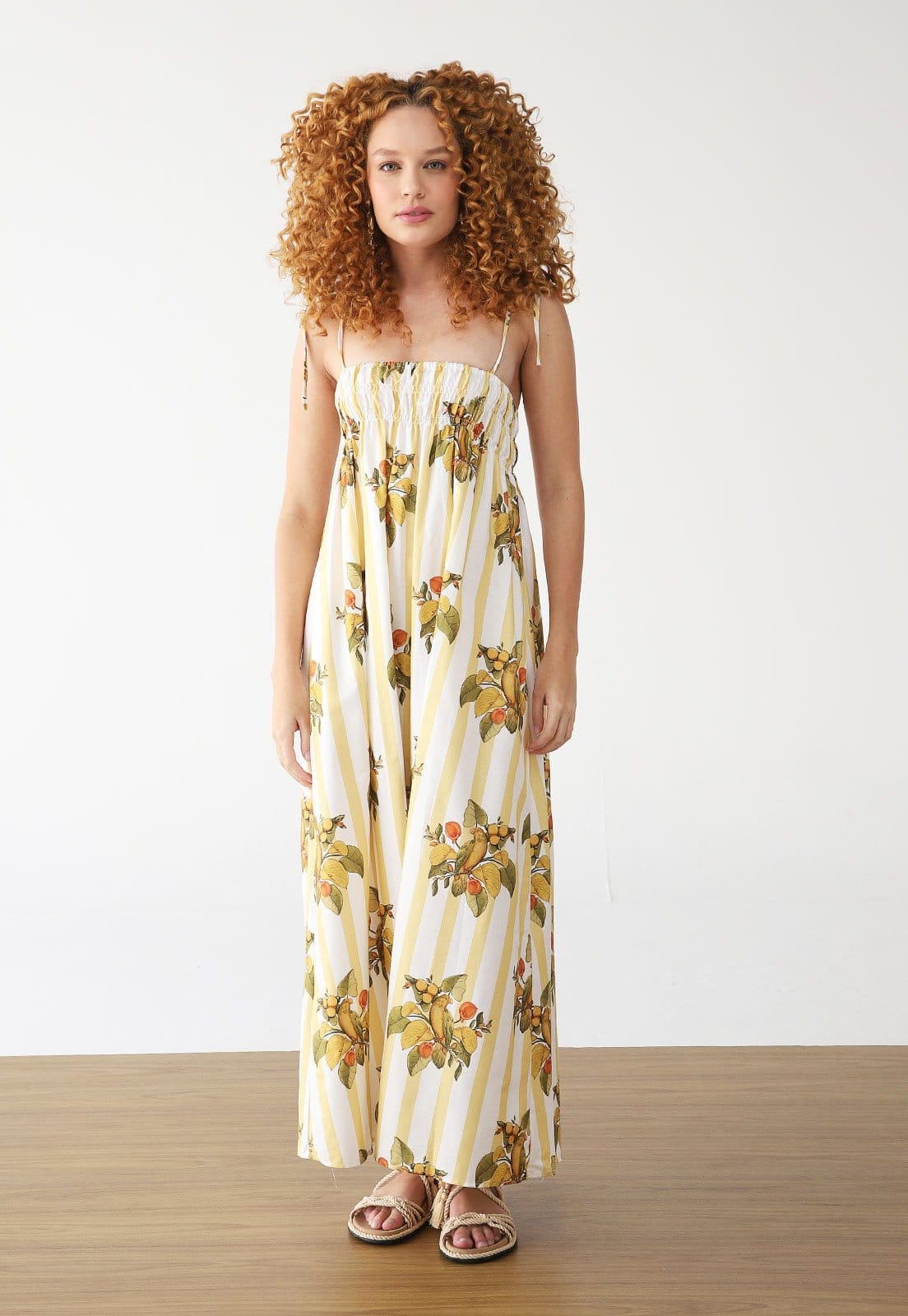 Vestido FARM Longo Cropped Passaro Chic