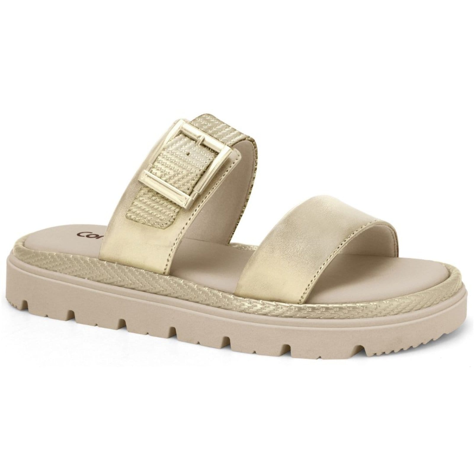 Chinelo Feminino Flatform Ouro Comfortflex 2546303-5