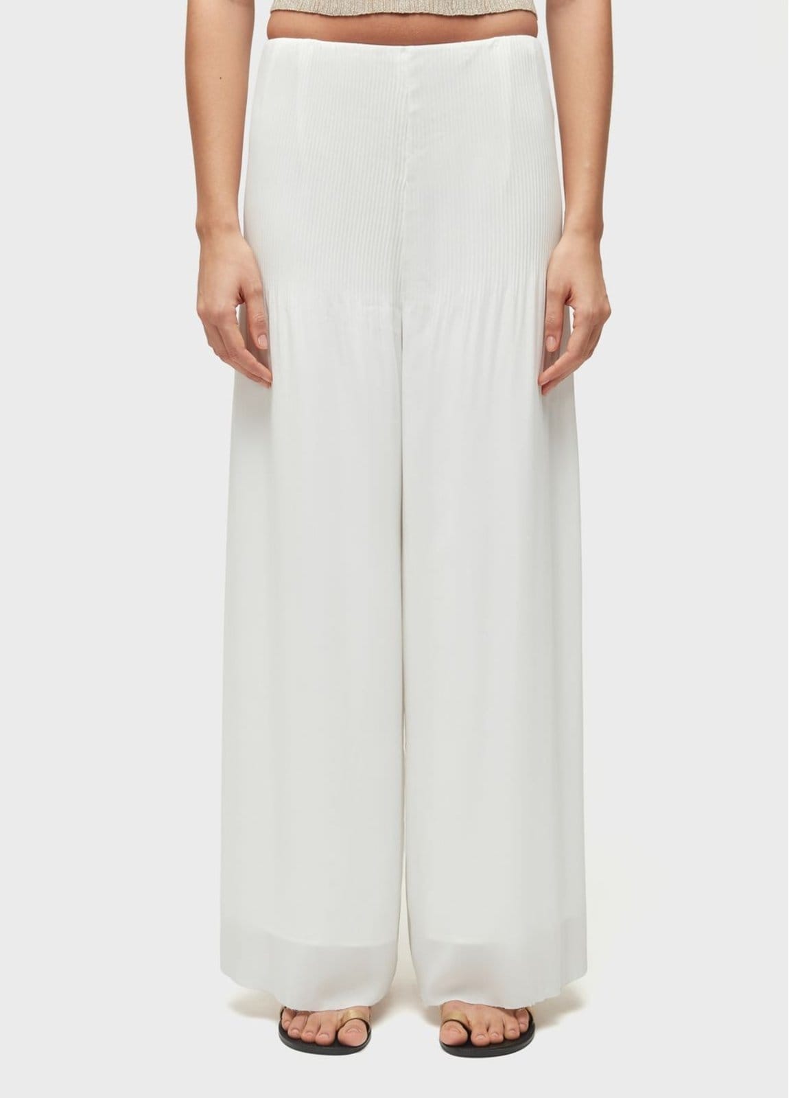 Vista 2 Calça reta plissado Osklen off-white