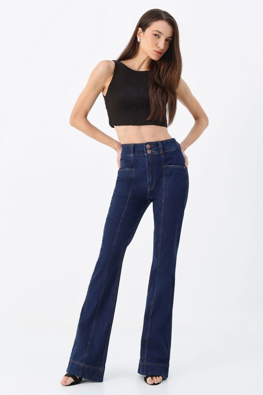 Calça Flare Cintura Alta